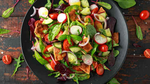 Side salad at Ideal Fish & Chips, Bromsgrove
